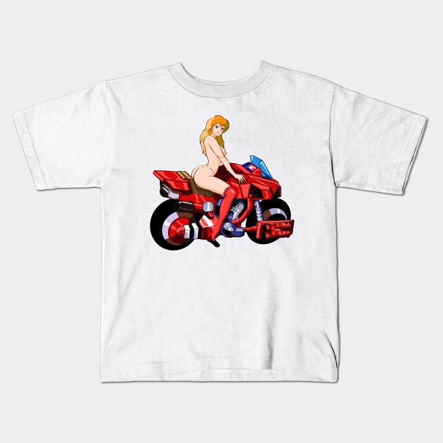 GirlBike Kids T-Shirt by Robotech/Macross and Anime design's